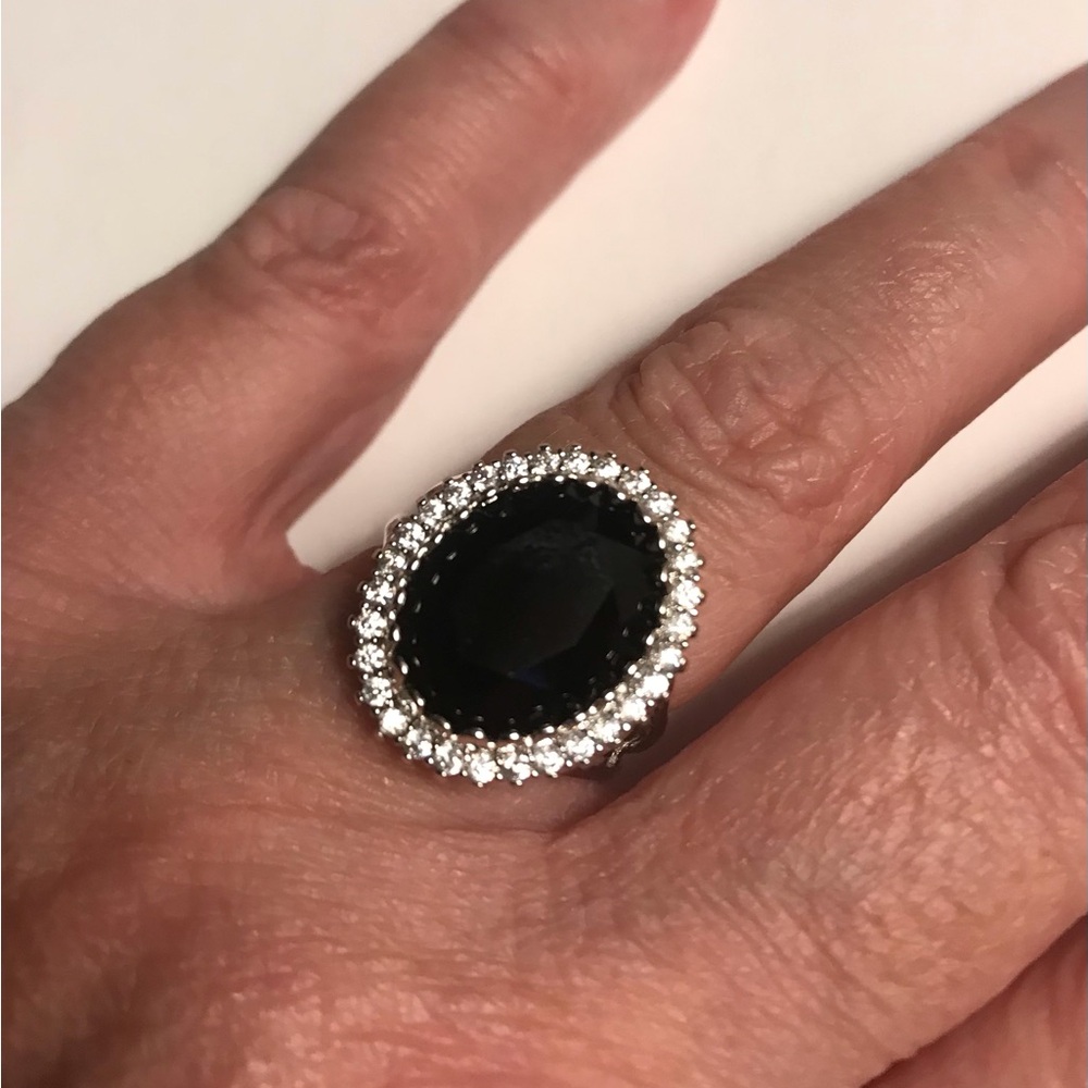 Black Onyx Stamped 925 Sterling Silver Ring